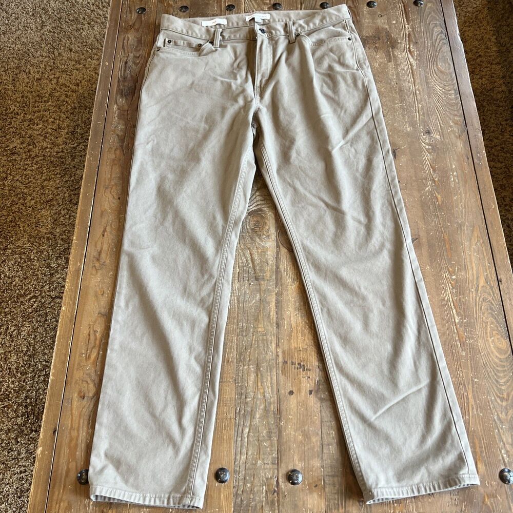 Men's Banana Republic Traveler Slim Fit Jeans Pants Khaki Sz 34x30